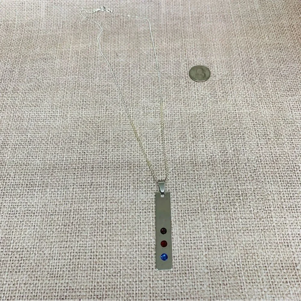 Stainless Steel Birthstone Necklace‎